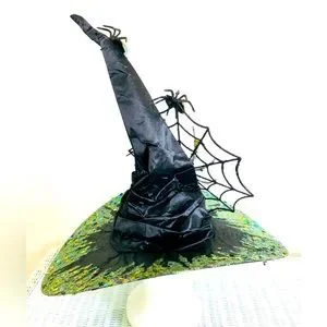 MaidinVain | Accessories | Witch Hat Black Satin Green  display picture 2